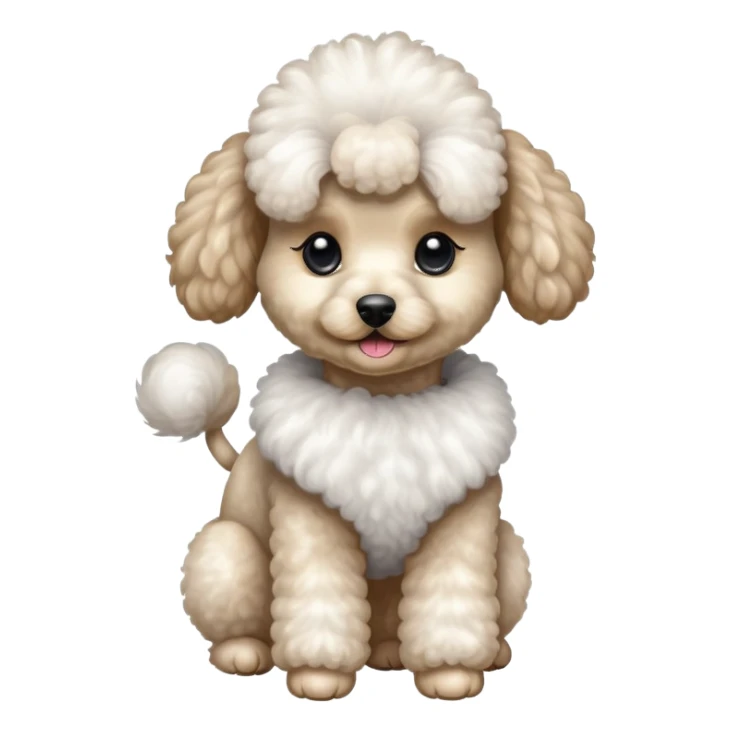 Small poodle with high ponytail sticker
