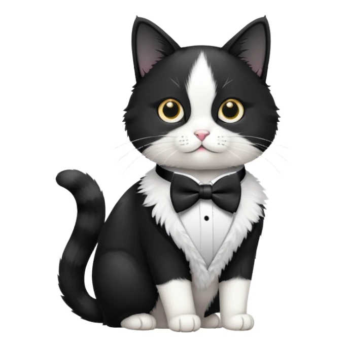Tuxedo cat woth rex bowtie sticker