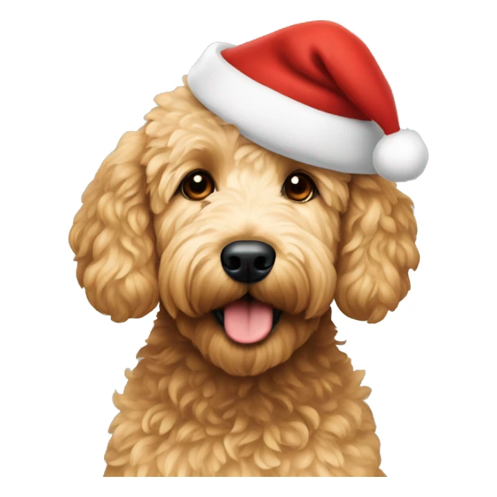 Goldendoodle wearing a Santa hat  sticker