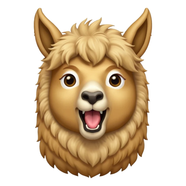 golden llama head screaming "RAID" with it in a chat bubble sticker