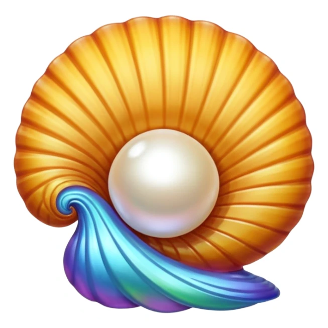 Shell with pearl sticker