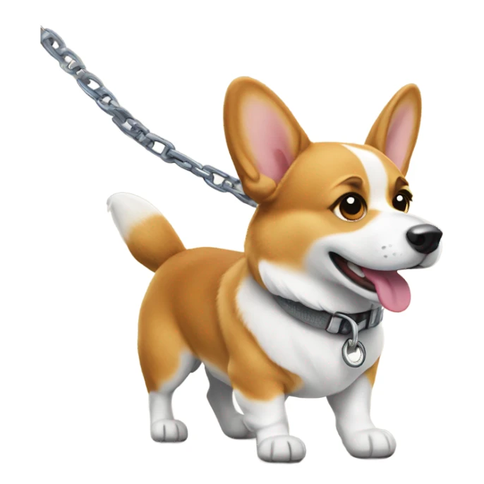 one corgi dog walking with leash  sticker