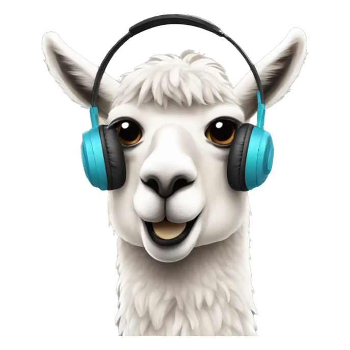 llama wearing headphones sticker