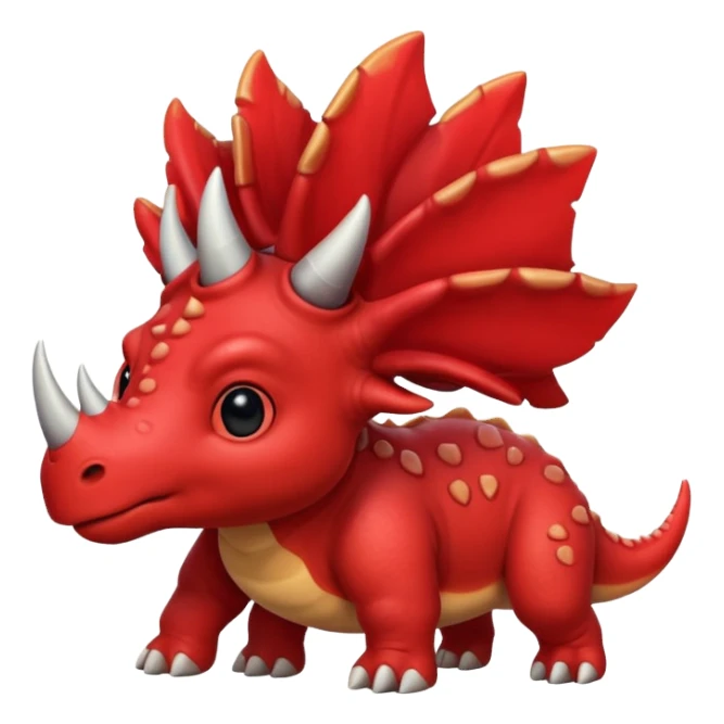 cute red Triceratops sticker
