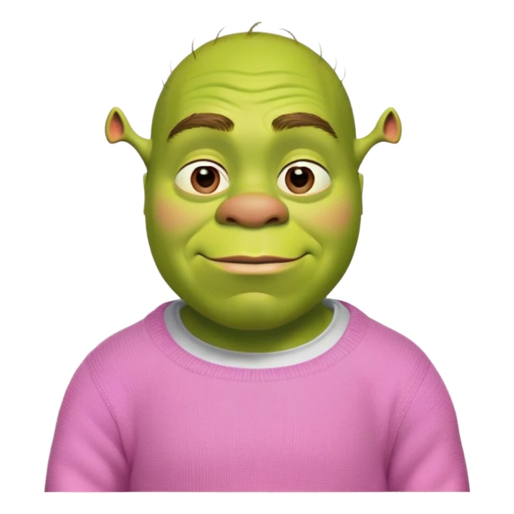 Shrek der ein pinken Pullover trägt  sticker
