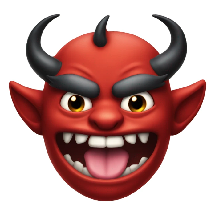 Devil with tongue sticking out sticker