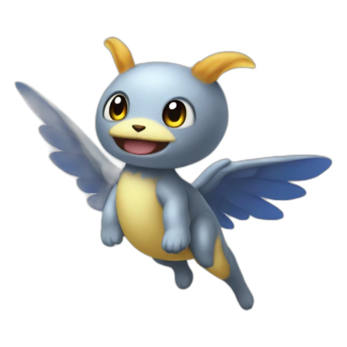flying baby Digimon creature sticker