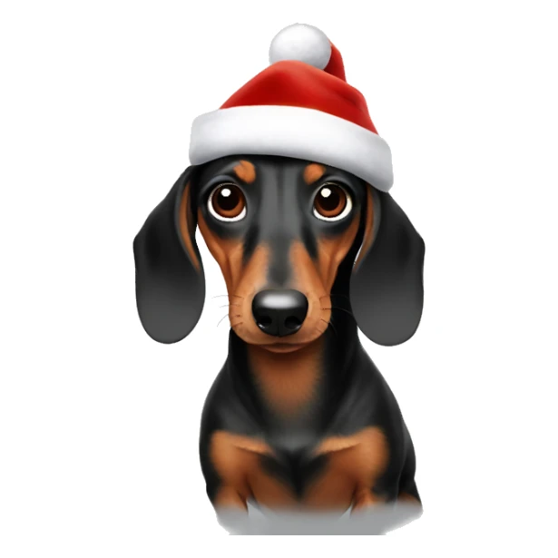 Dachshund with Santa beanie sticker