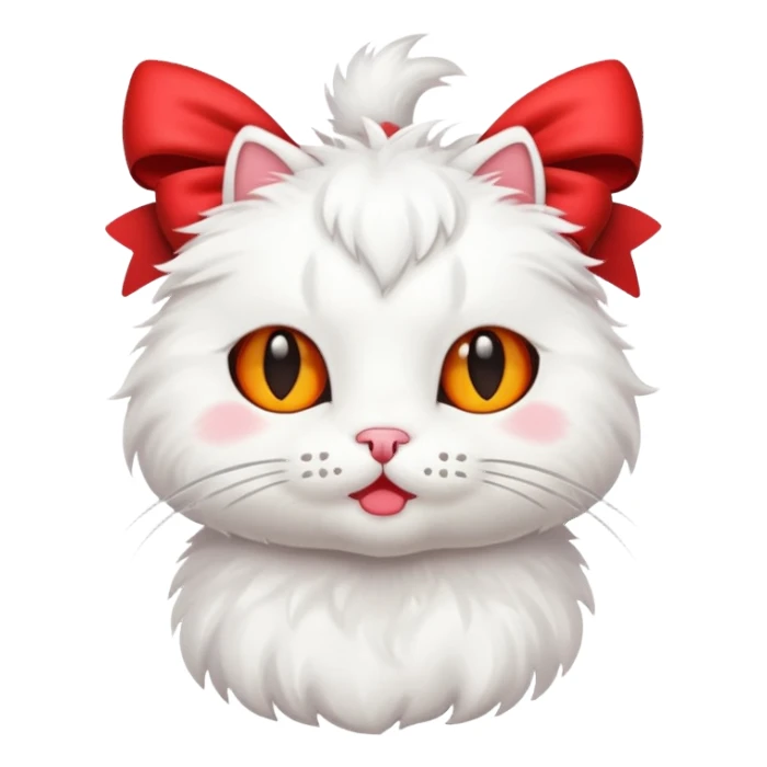 Un gato con moño rojo  sticker