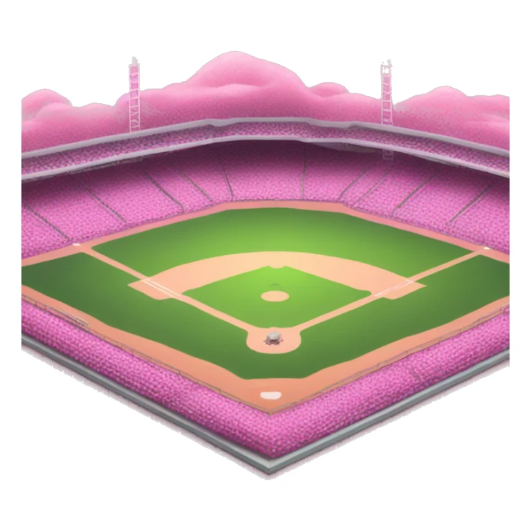 Pink softball field x clear x in depth  sticker