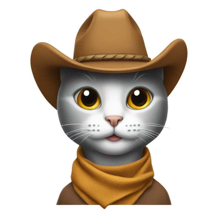 A cat with a cowboy hat  sticker