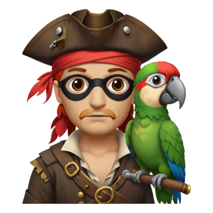 pirate and parrot sticker