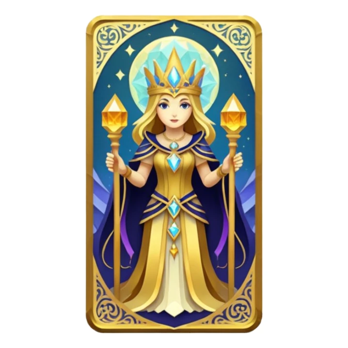 fantasy magic tarot card low poly sticker