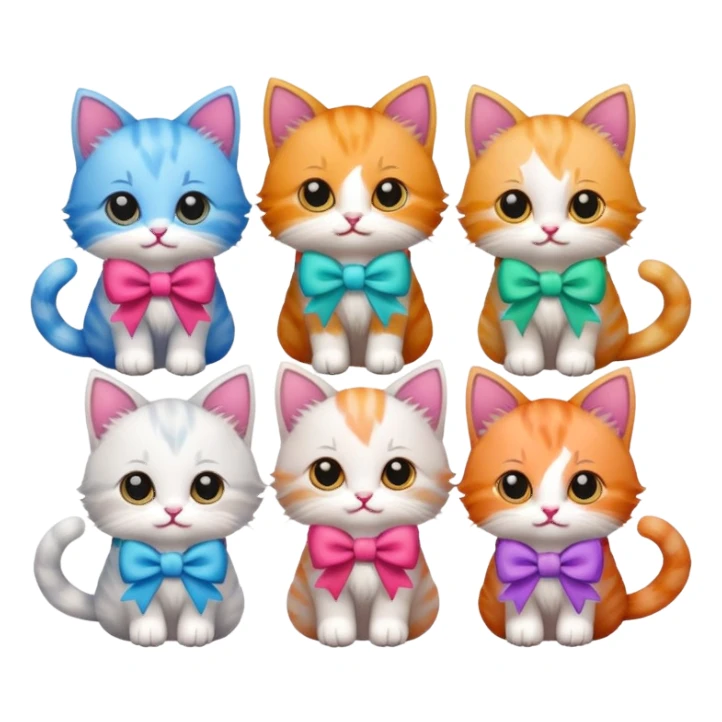 Gatinhos com laço  sticker