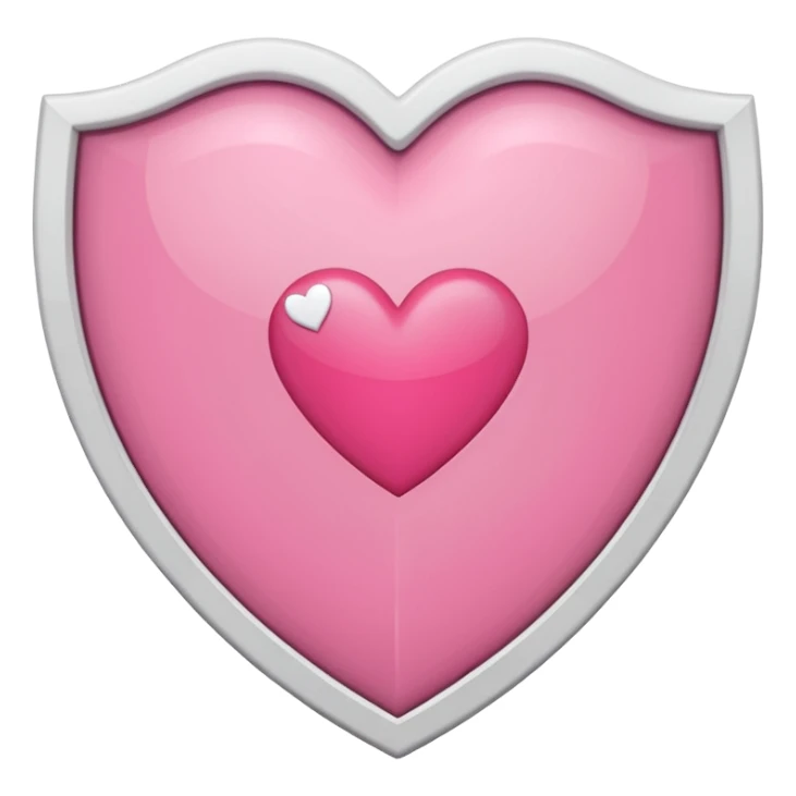 pink shield with white frame and a heart on it sticker