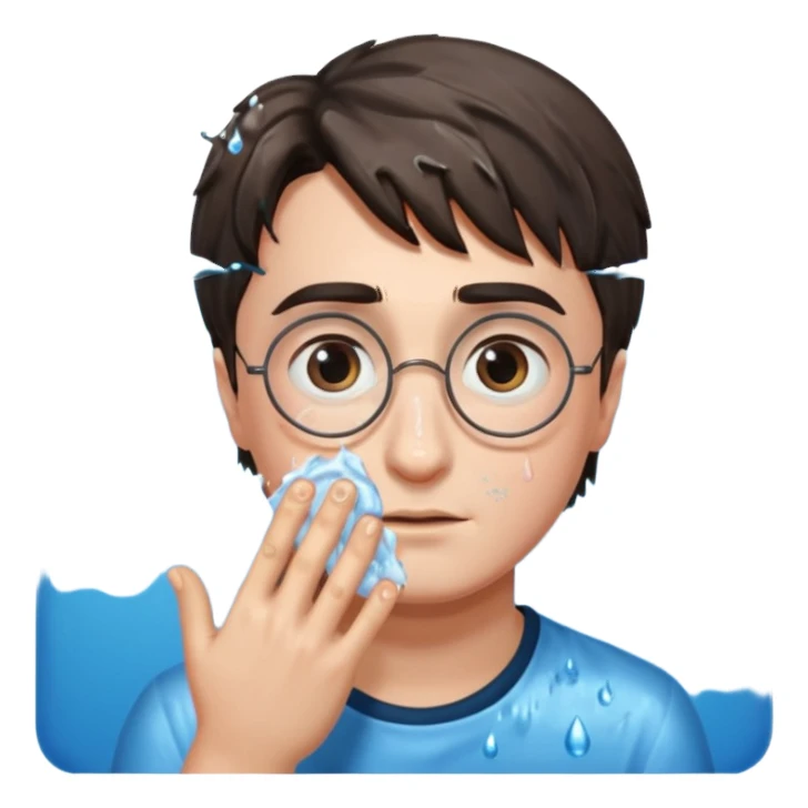 harry potter is washing his face sticker