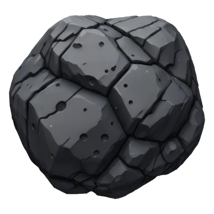 Cinematic black Realistic Asteroid sticker