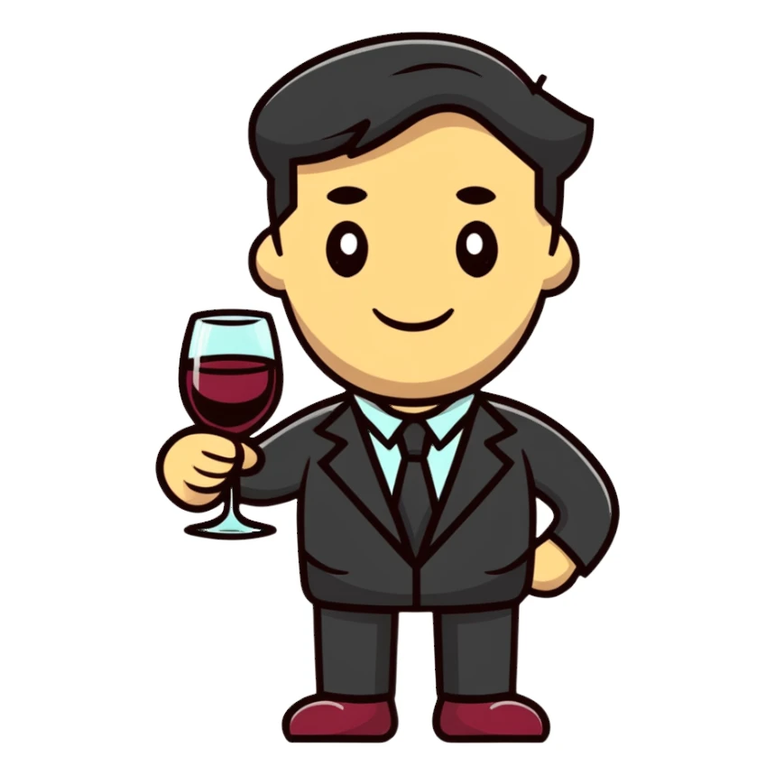man toasting with wine glass sticker