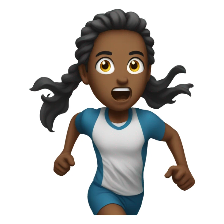 running in fear sticker