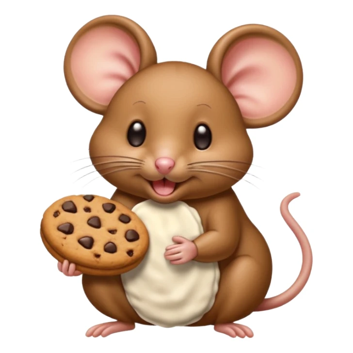brown mouse eating cookie sticker