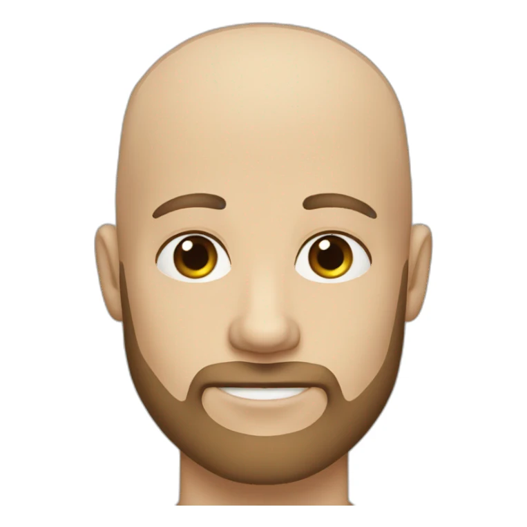 Bald guy with blue eyes and brown beard sticker