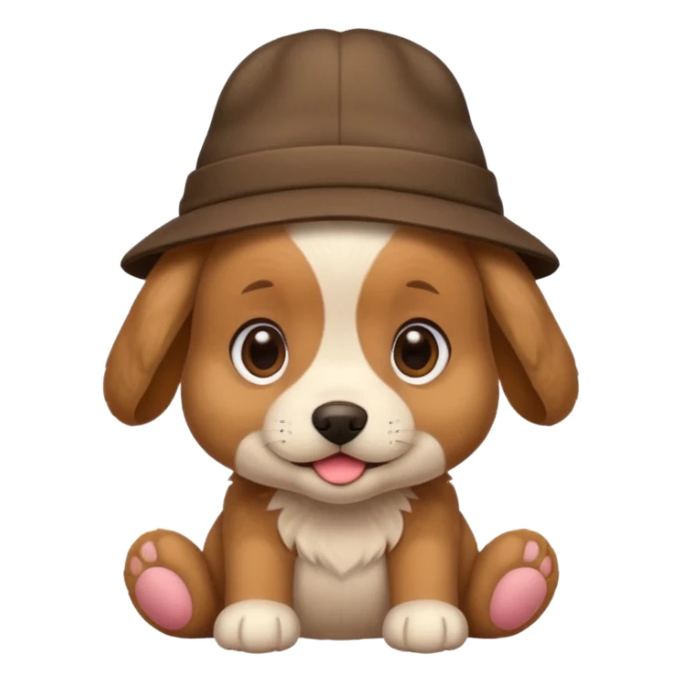 puppy dog with hat  sticker