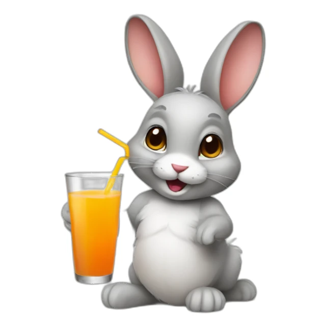 rabbit with juice sticker