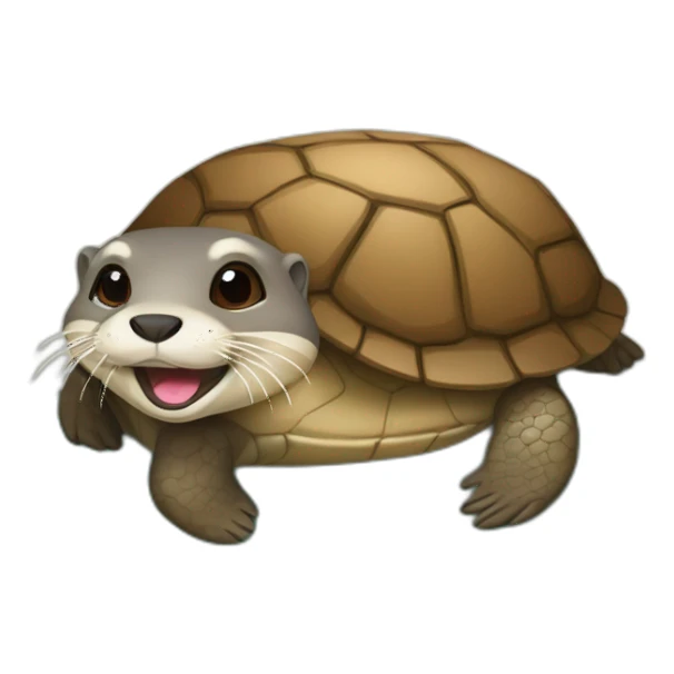 Loutre sur une tortue sticker