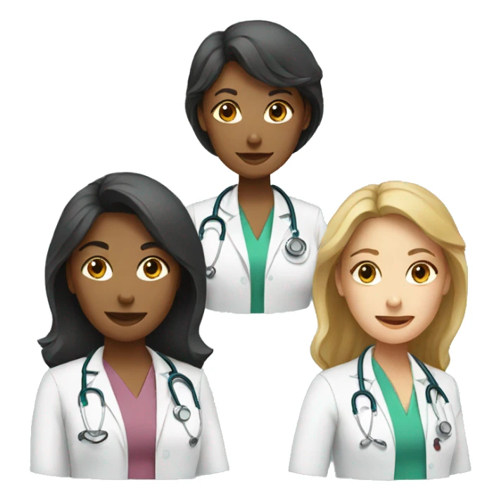 3 female doctors sticker