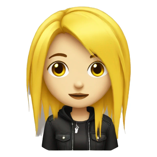 emo girl yellow sticker