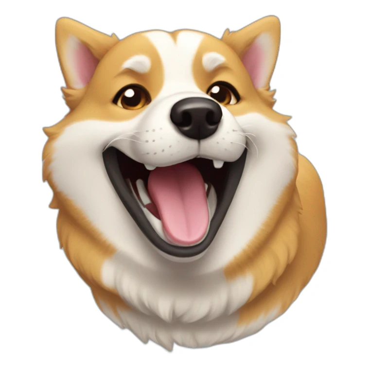 Golden corgi husky laugh sticker