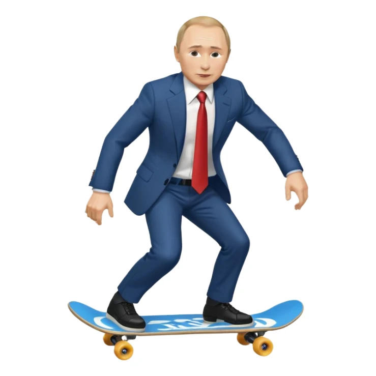putin riding skate board sticker