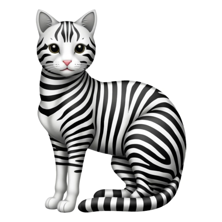 Cat on zebra sticker