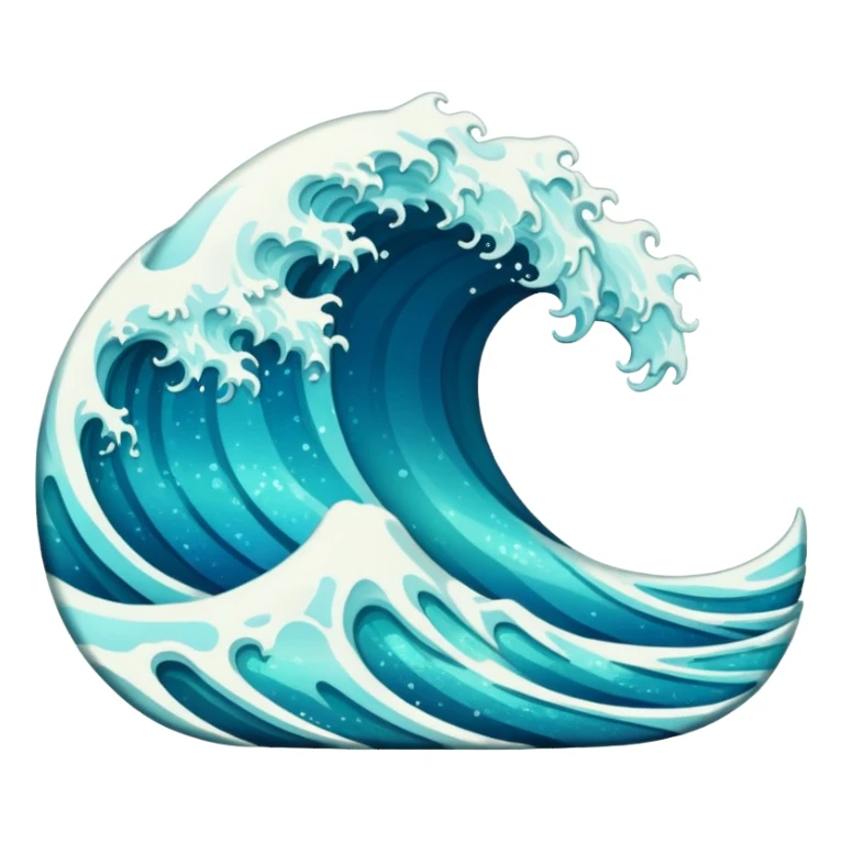 glitter wave ocean surf cian sticker