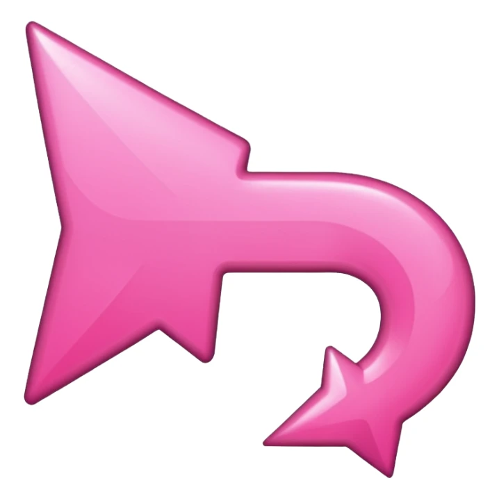 Pink curved go back arrow sticker