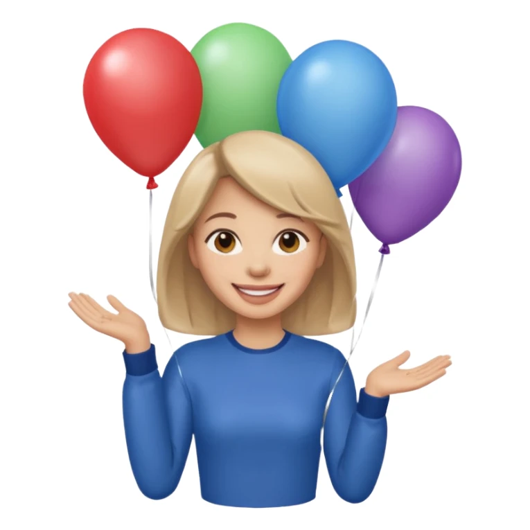 Balloon holder woman sticker