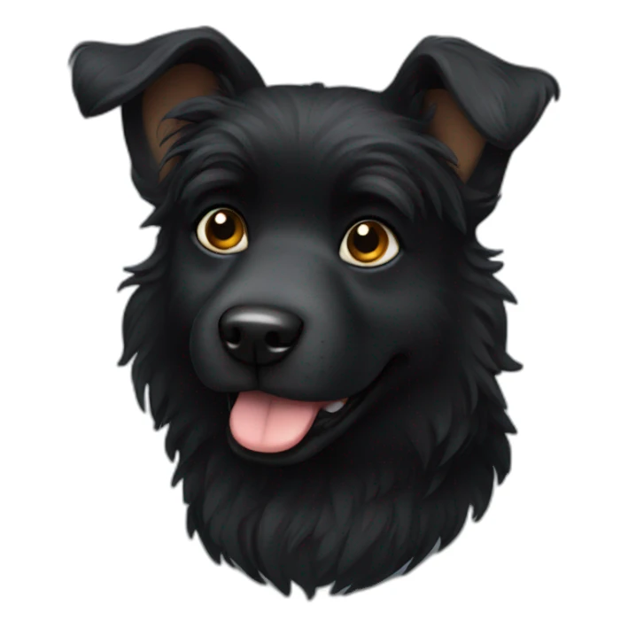 Furry Black dog sticker