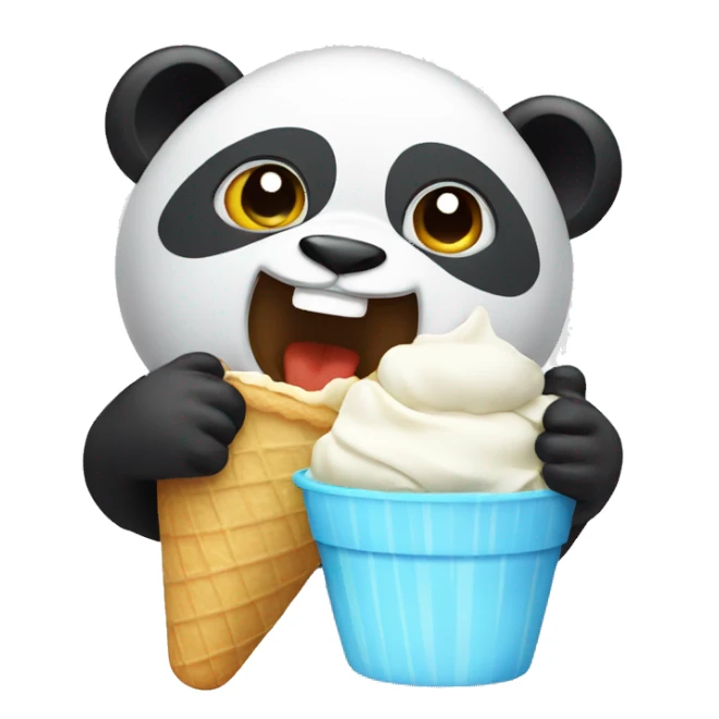 Panda eating ice cream sticker