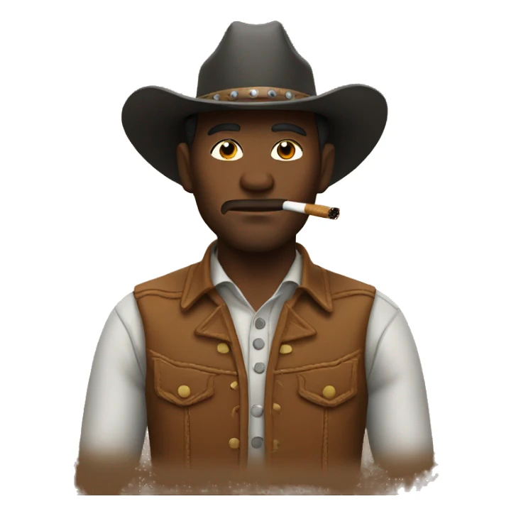 Cowboy smoking sticker