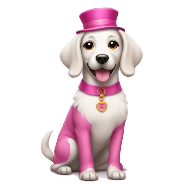 pink costume dog sticker