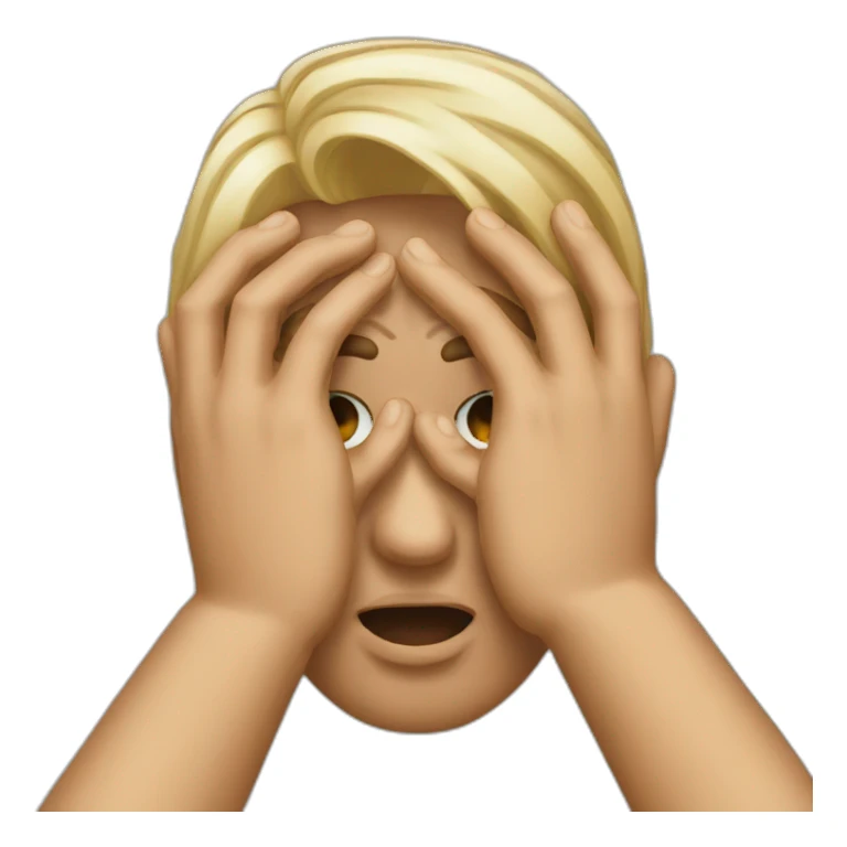 two hands facepalm sticker