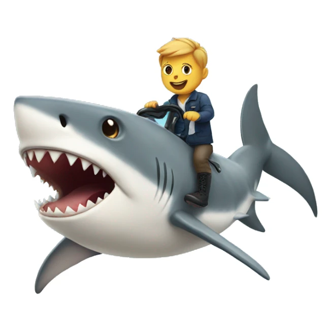 Cat riding a shark sticker