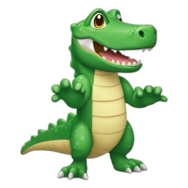 cocodrilo con sus manos encima de su boca sticker