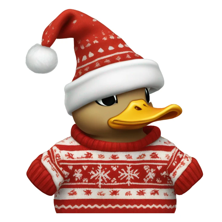 Duckling with Christmas sweater ￼￼ sticker
