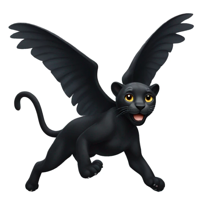 winged black leopard flying sticker