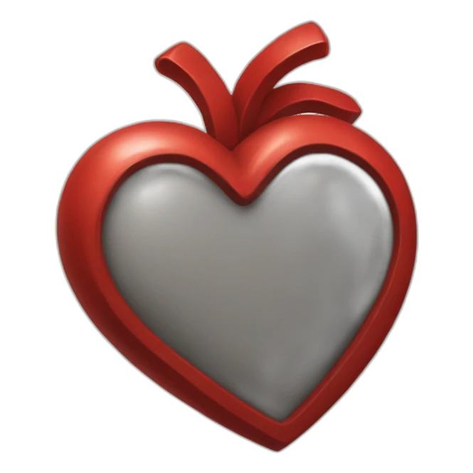 Red steel heart sticker