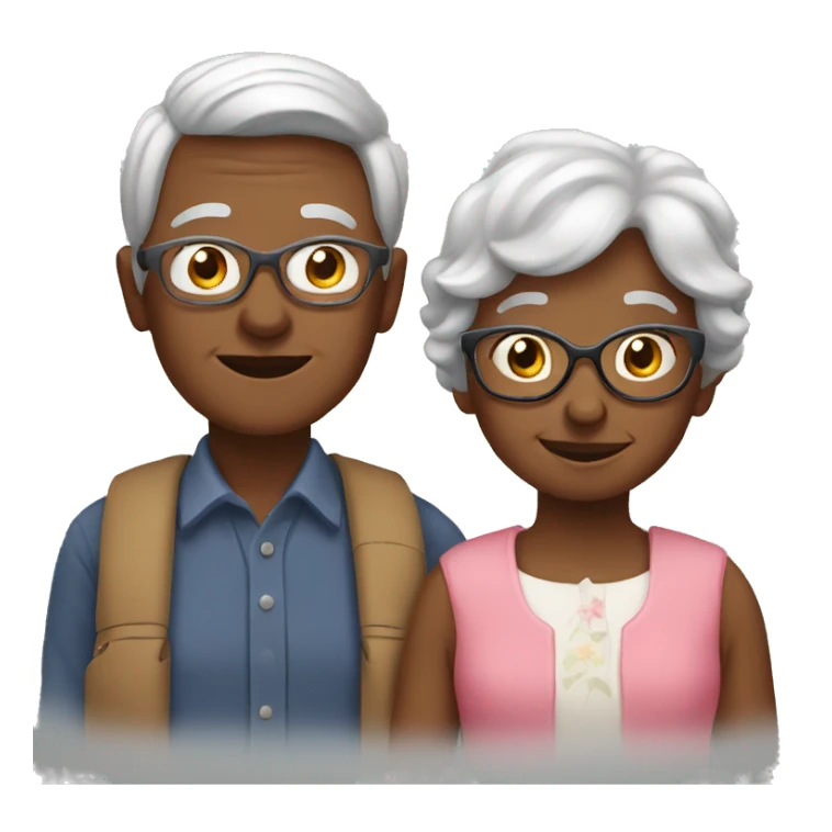 Grandma with a boy and girl sticker