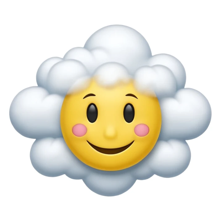 zone out smiley face with clouds floating around its head sticker