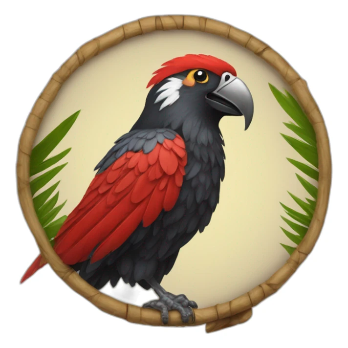 cacique serio indio plumas rojas sticker