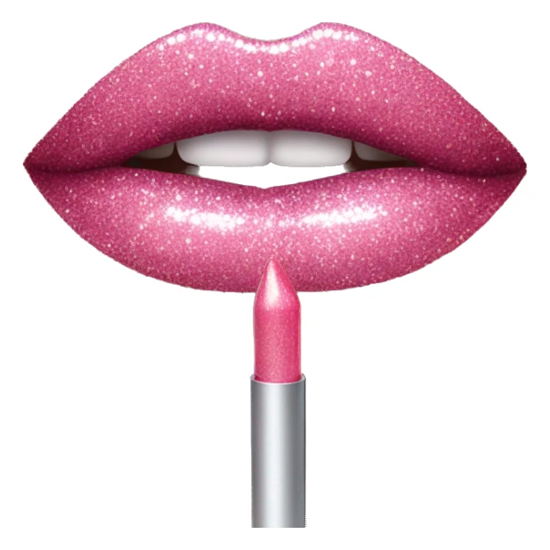 pink glittery lipgloss sticker